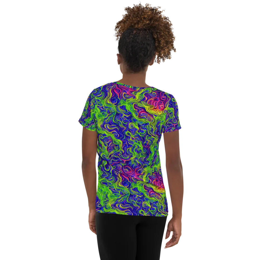 Cosmic Contour on Women's Athletic T-Shirt — Back
