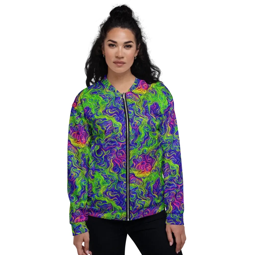 Cosmic Contour on Bomber Jacket — Front