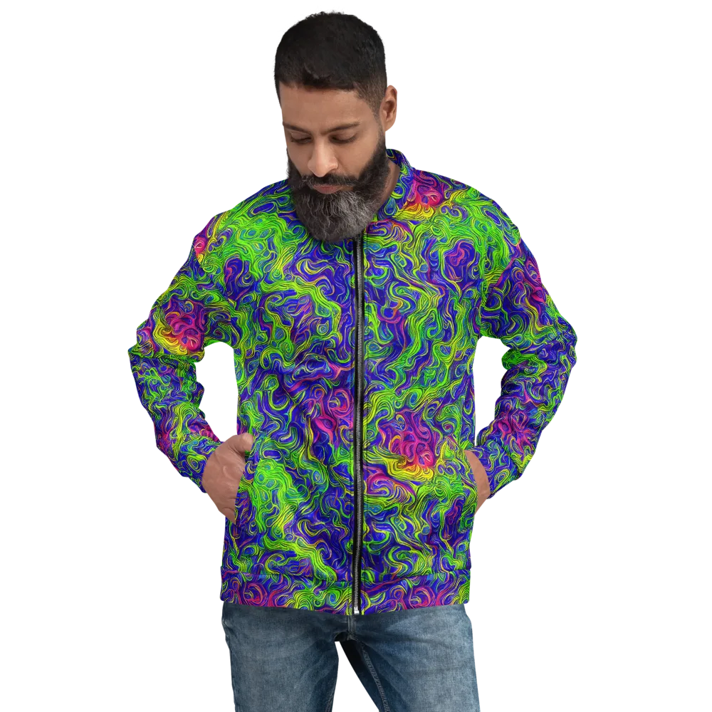Cosmic Contour on Bomber Jacket — Front