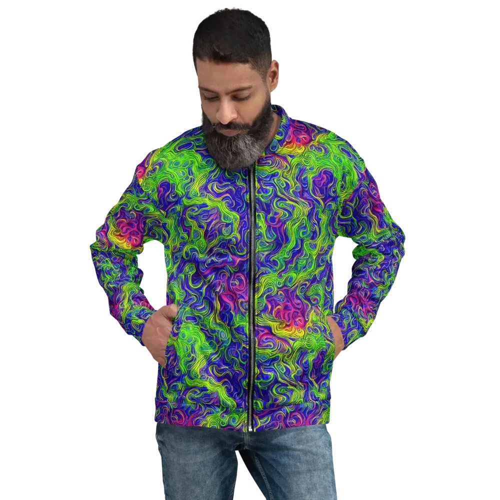 Cosmic Contour on Bomber Jacket — Front