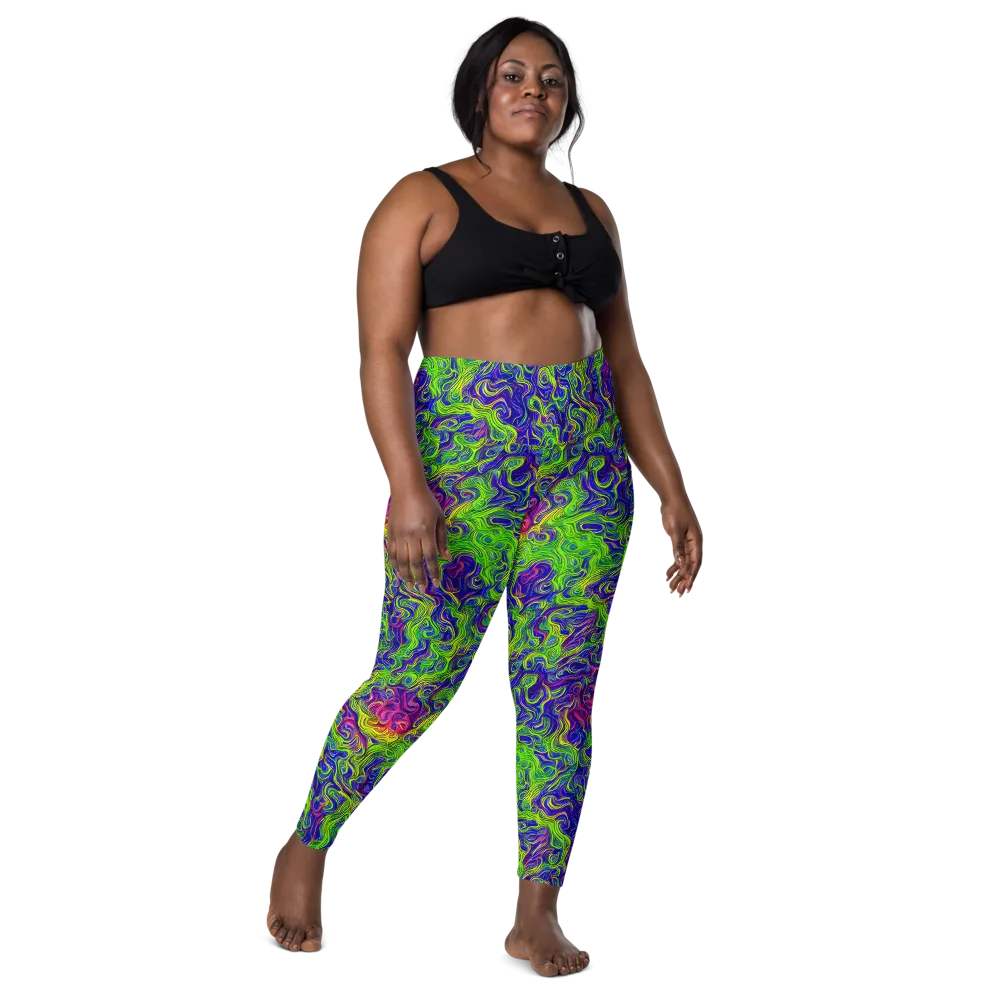 Cosmic Contour on Leggings with Pockets — Front