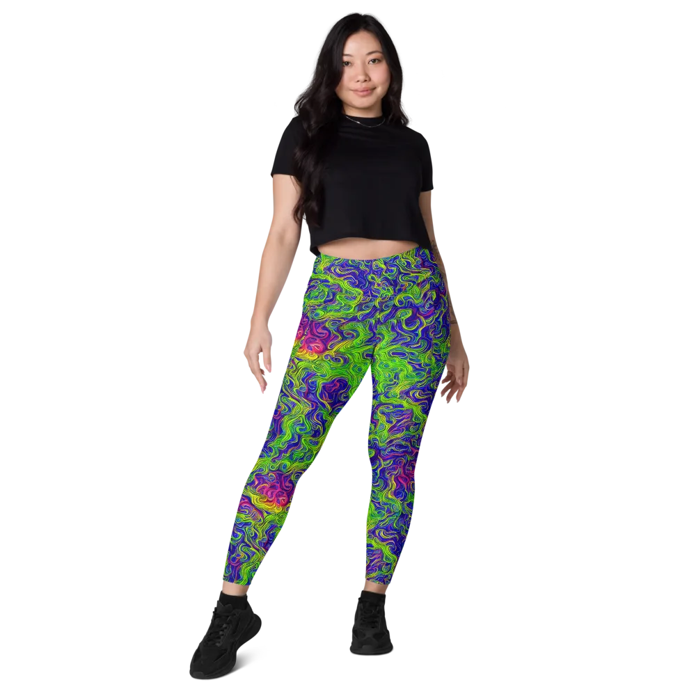 Cosmic Contour on Leggings with Pockets — Front
