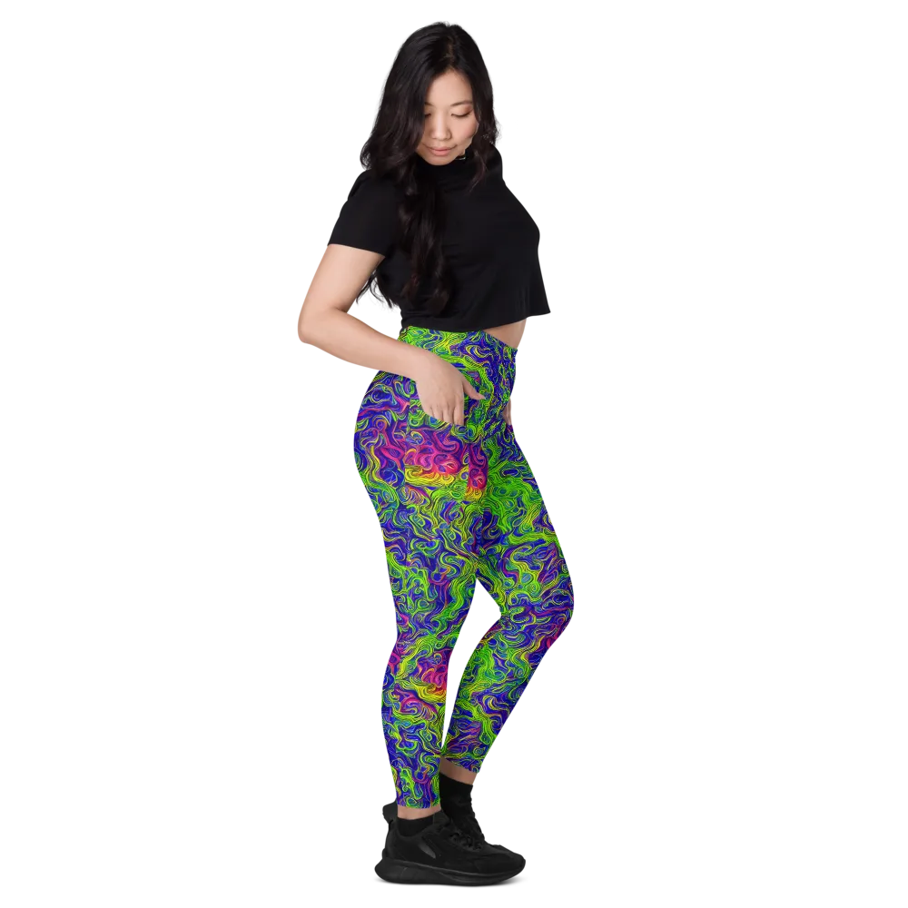 Cosmic Contour on Leggings with Pockets — Right