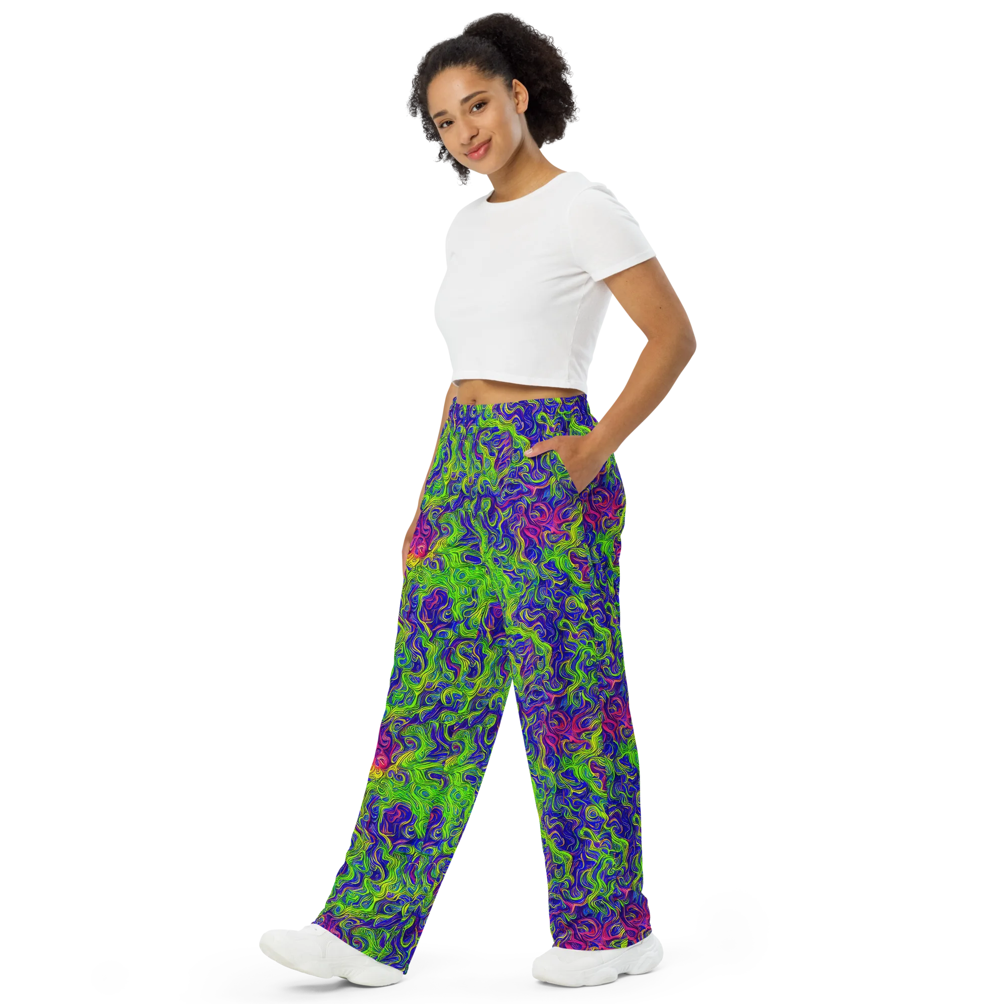 Cosmic Contour on Wide-Leg Pants — Left Front