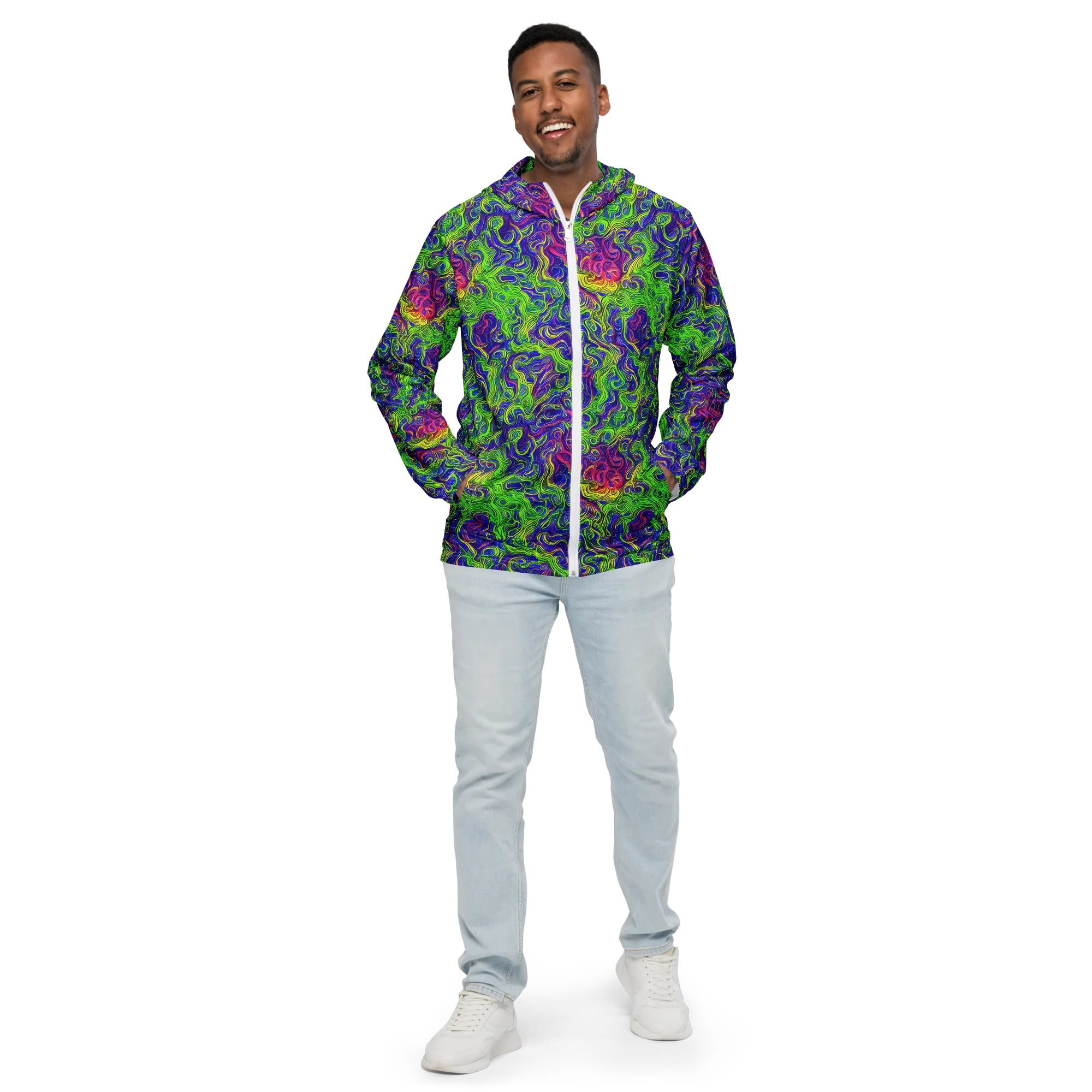 Cosmic Contour on Men's Windbreaker — Front
