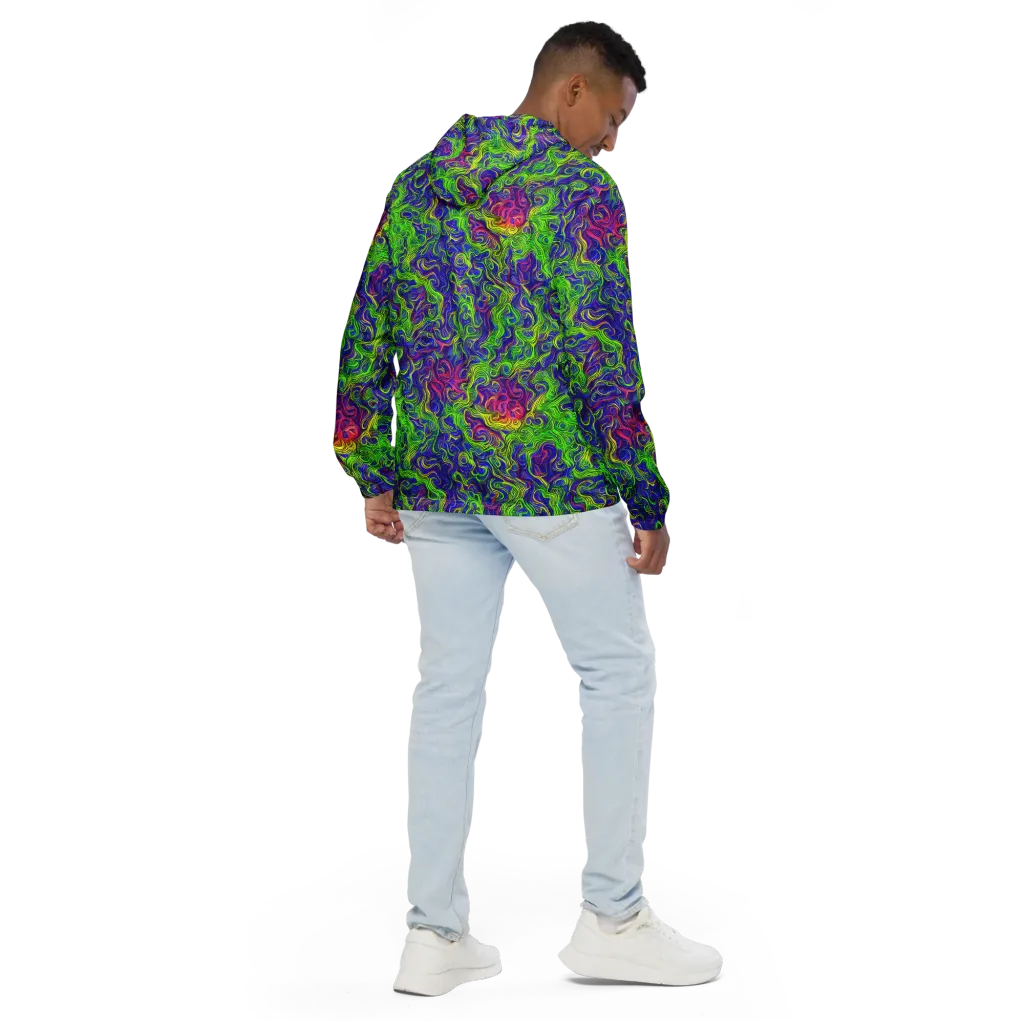 Cosmic Contour on Men's Windbreaker — Back