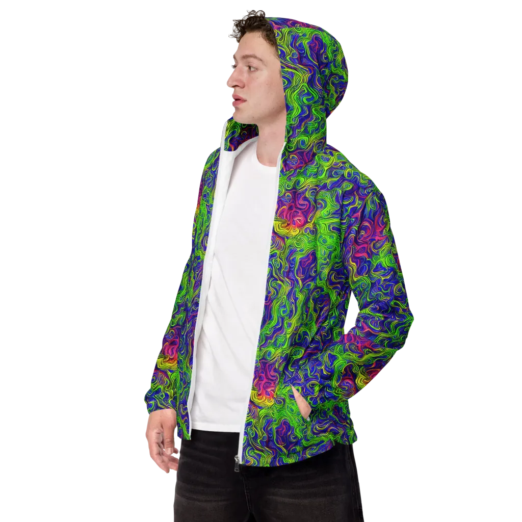 Cosmic Contour on Men's Windbreaker — Left Front
