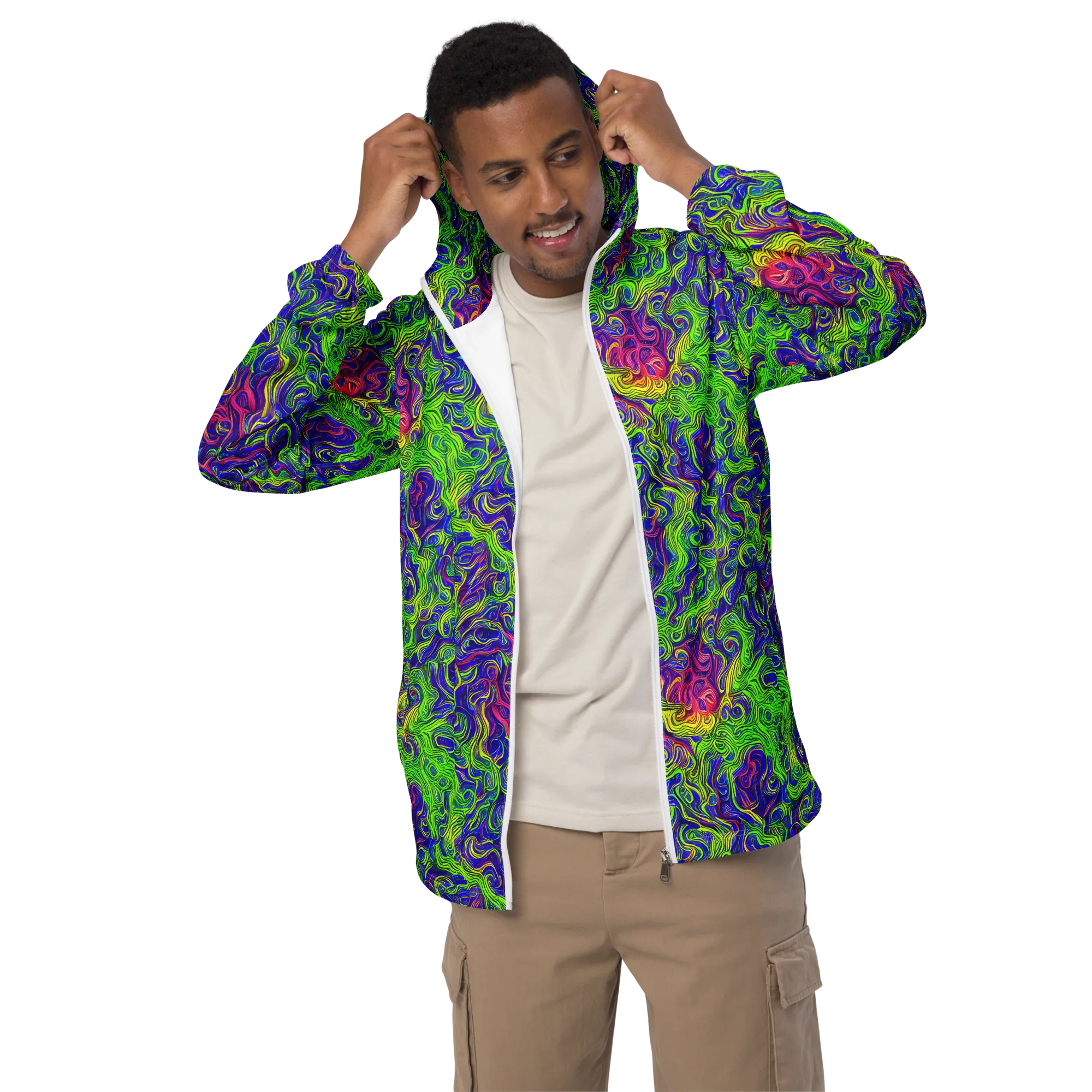 Cosmic Contour on Men's Windbreaker — Front
