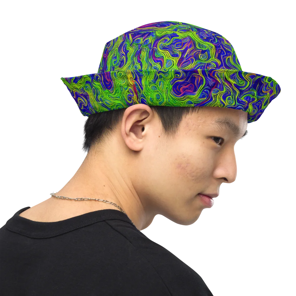 Cosmic Contour on Reversible Bucket Hat — Right Outside