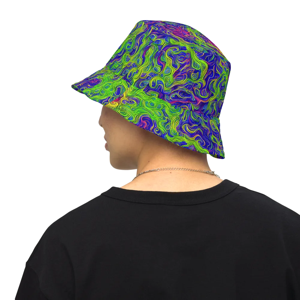 Cosmic Contour on Reversible Bucket Hat — Back Inside