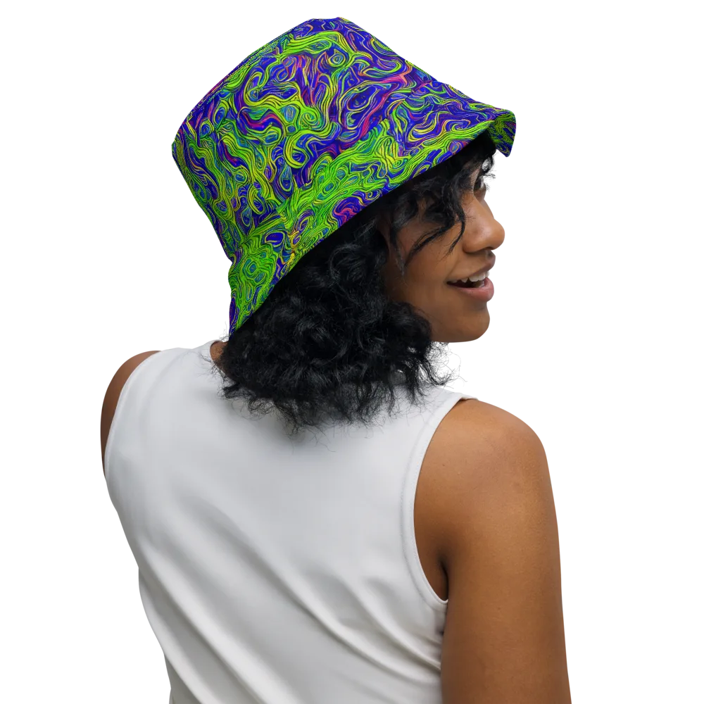 Cosmic Contour on Reversible Bucket Hat — Right Outside