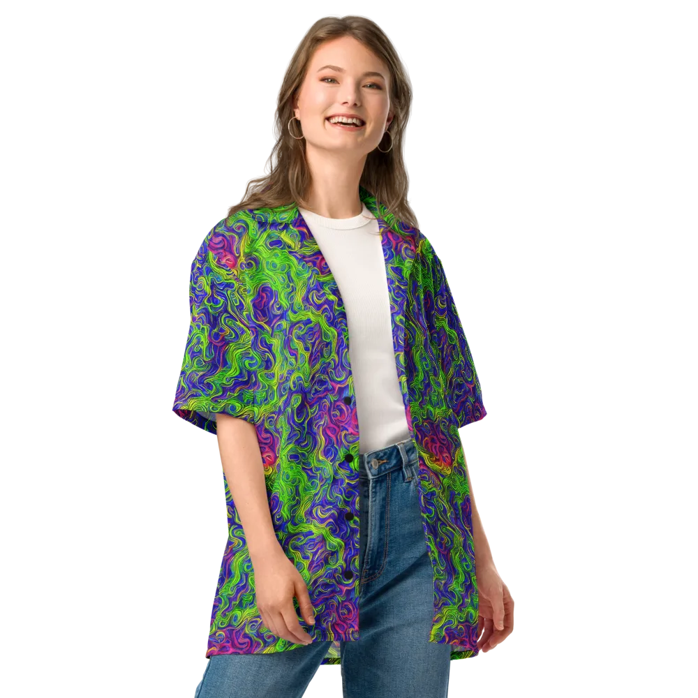 Cosmic Contour on Button Shirt — Front