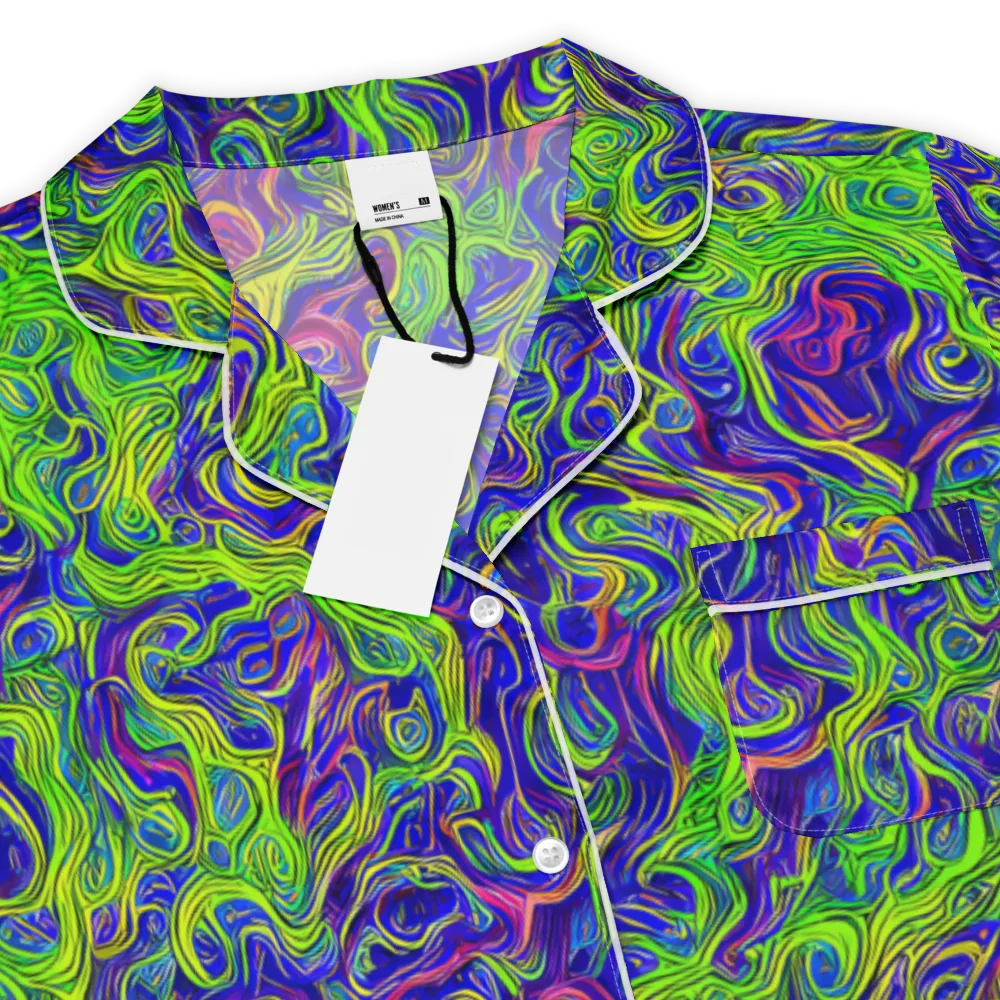 Cosmic Contour on Women's Short Sleeve Pajama Top — Product details