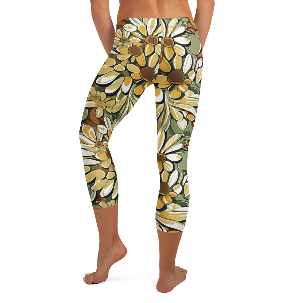Golden Garden on Capri Leggings — Back