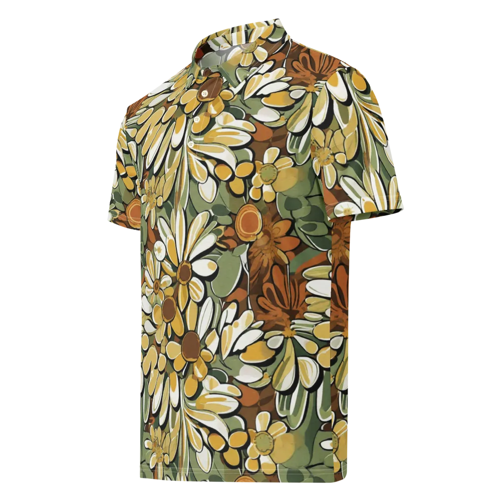Golden Garden on Men's Slim Fit Polo Shirt — Left Front