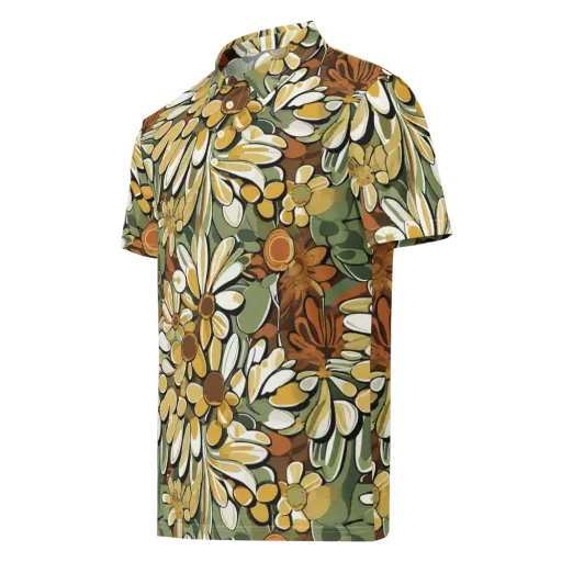Golden Garden on a Men's Slim Fit Polo Shirt
