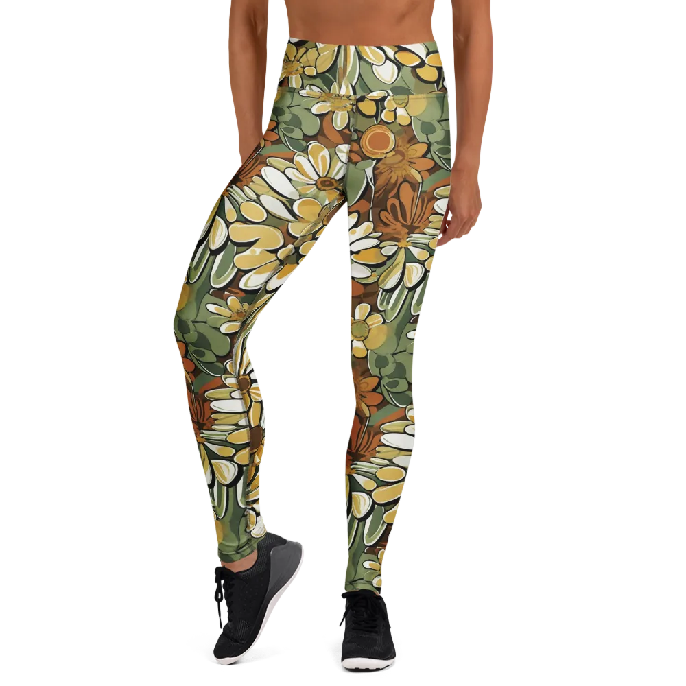 Golden Garden on Yoga Leggings — Front