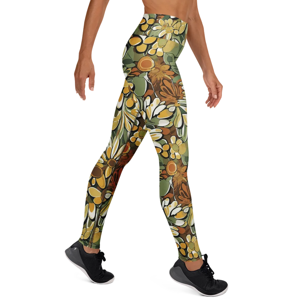 Golden Garden on Yoga Leggings — Right