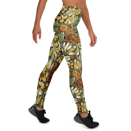 Golden Garden on a Yoga Leggings