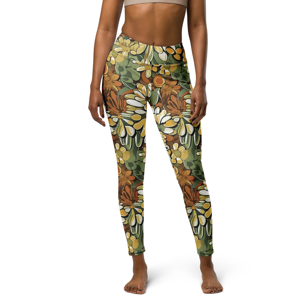 Golden Garden on Yoga Leggings — Front