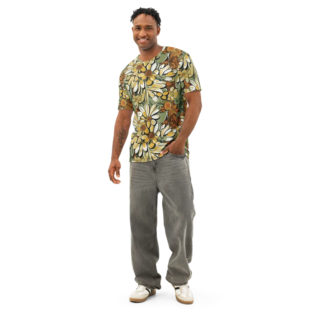 Golden Garden on Men's Cotton Crew Neck T-Shirt — Front