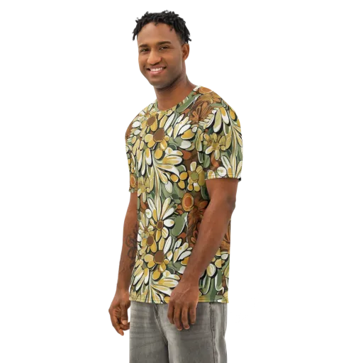 Golden Garden on a Men's Cotton Crew Neck T-Shirt