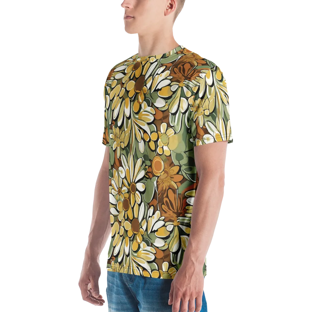 Golden Garden on Men's Crew Neck T-Shirt — Left