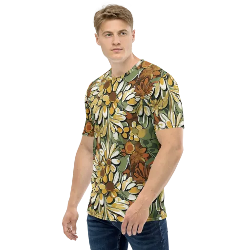 Golden Garden on a Men's Crew Neck T-Shirt