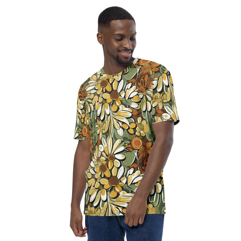Golden Garden on Men's Crew Neck T-Shirt — Left