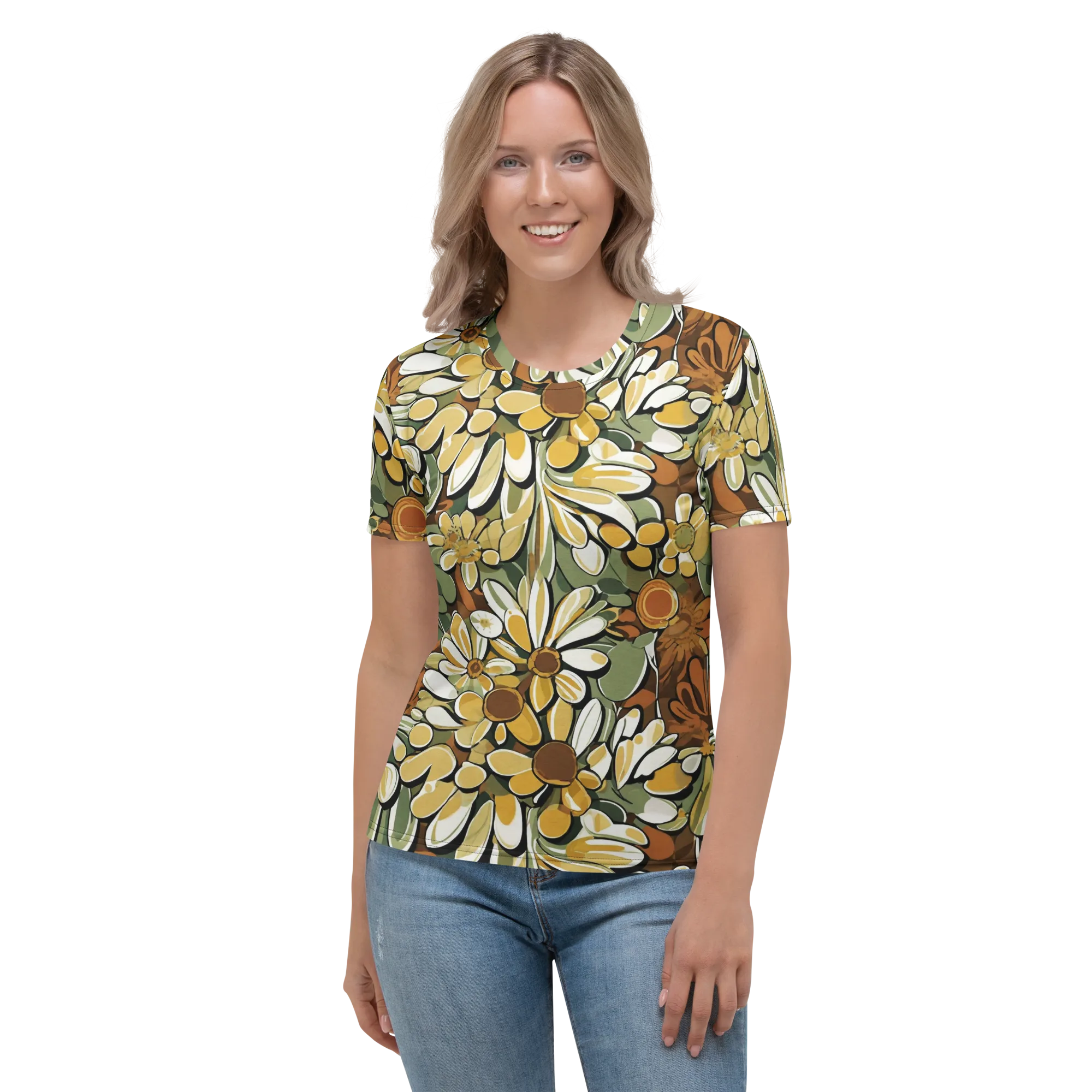 Golden Garden on Women's Crew Neck T-Shirt — Front