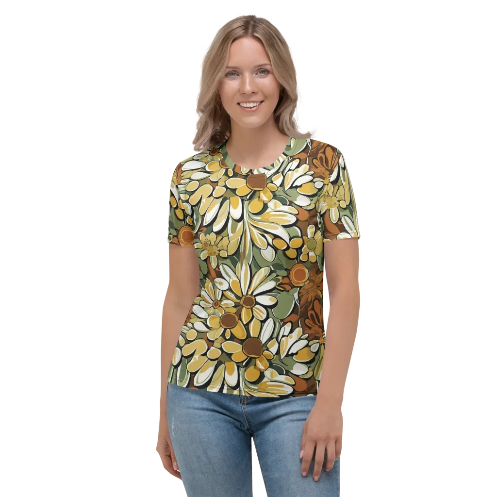 Golden Garden on Women's Crew Neck T-Shirt — Front