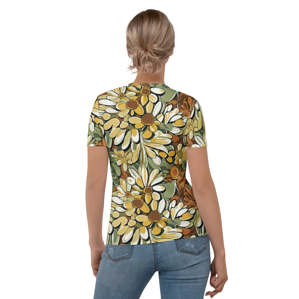 Golden Garden on Women's Crew Neck T-Shirt — Back