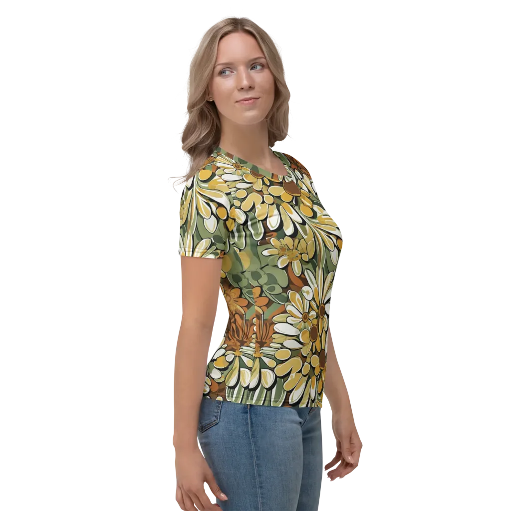 Golden Garden on Women's Crew Neck T-Shirt — Right