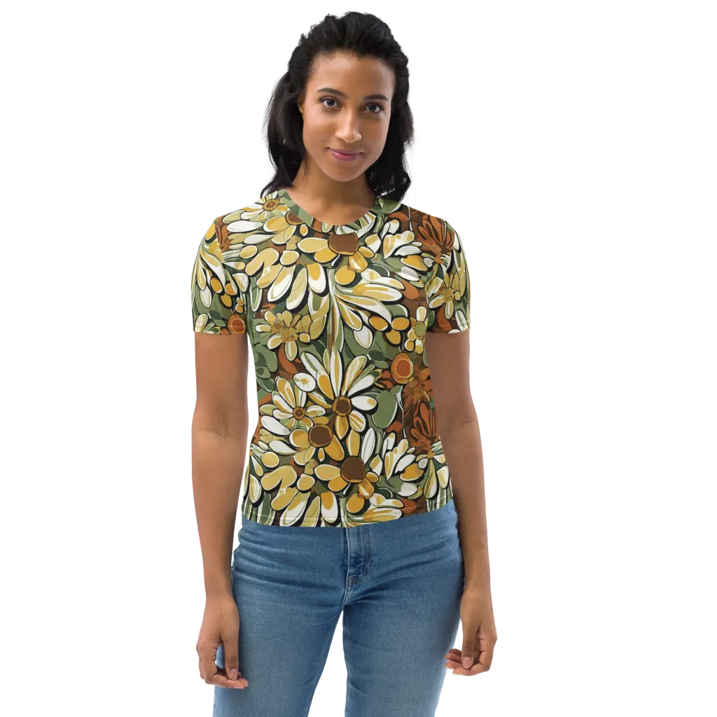 Golden Garden on Women's Crew Neck T-Shirt — Front