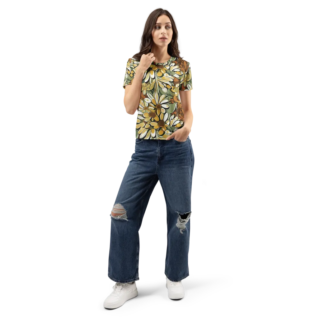 Golden Garden on Women's Crew Neck T-Shirt — Front