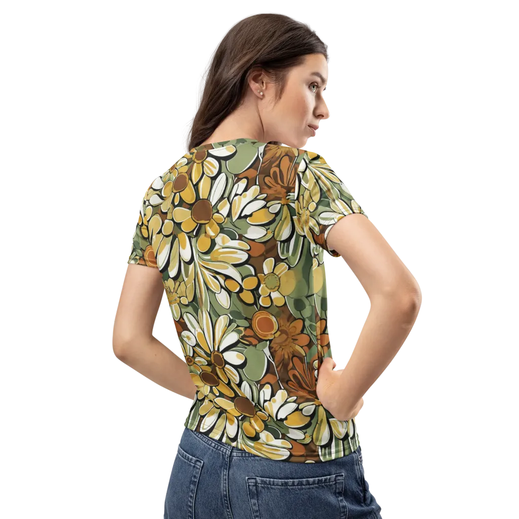 Golden Garden on Women's Crew Neck T-Shirt — Back