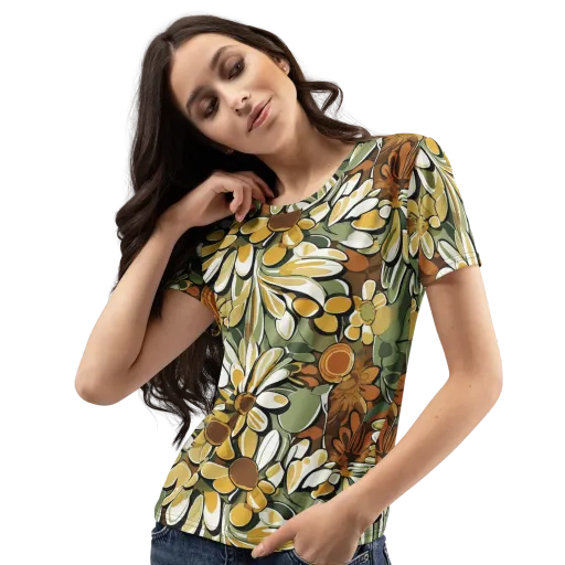 Golden Garden on a Women's Crew Neck T-Shirt