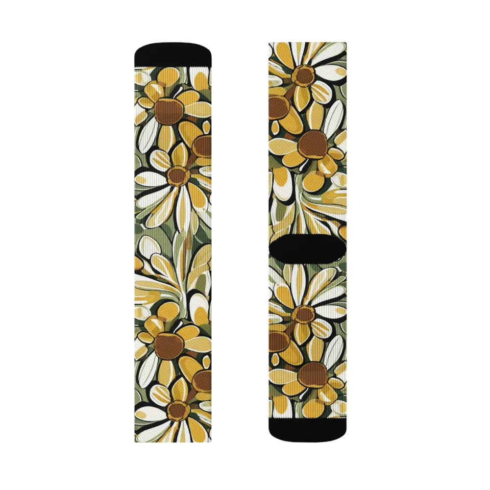 Golden Garden on Socks — Right Sock