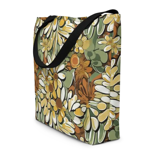 Golden Garden on a Large Tote Bag W/ Pocket