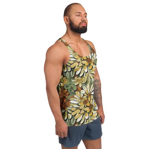 Golden Garden on a Men's Tank Top