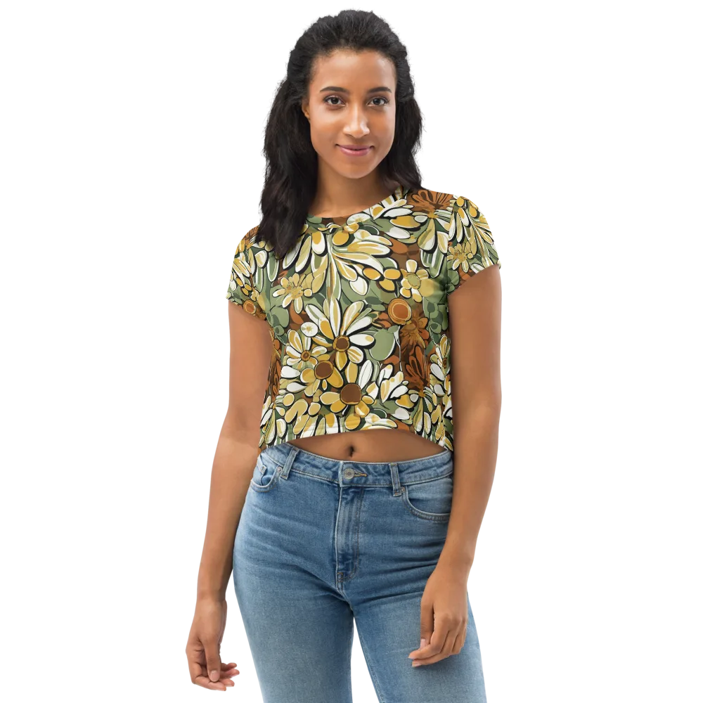 Golden Garden on Crop Tee — Front