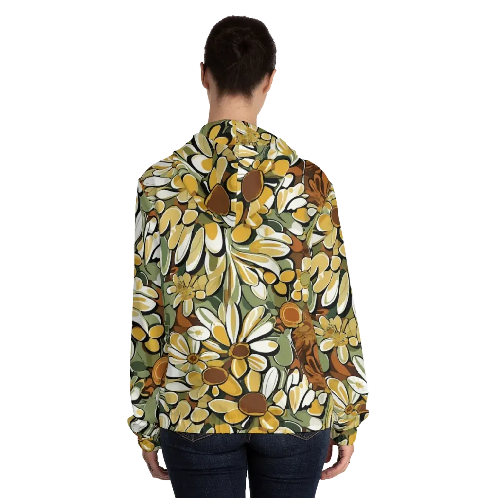 Golden Garden on Women's Full-Zip Hoodie — Back On Person