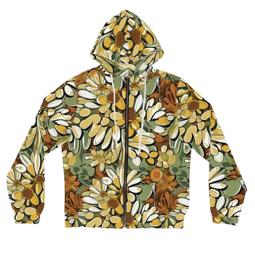 Golden Garden on a Women's Full-Zip Hoodie