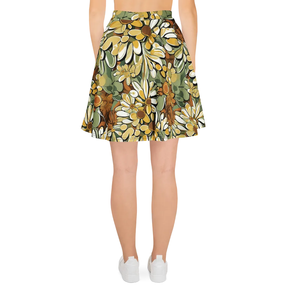 Golden Garden on Skater Skirt — Back