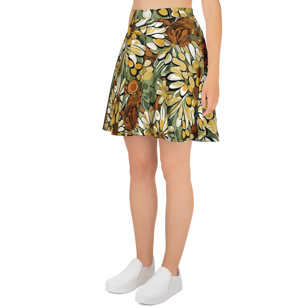 Golden Garden on Skater Skirt — Left