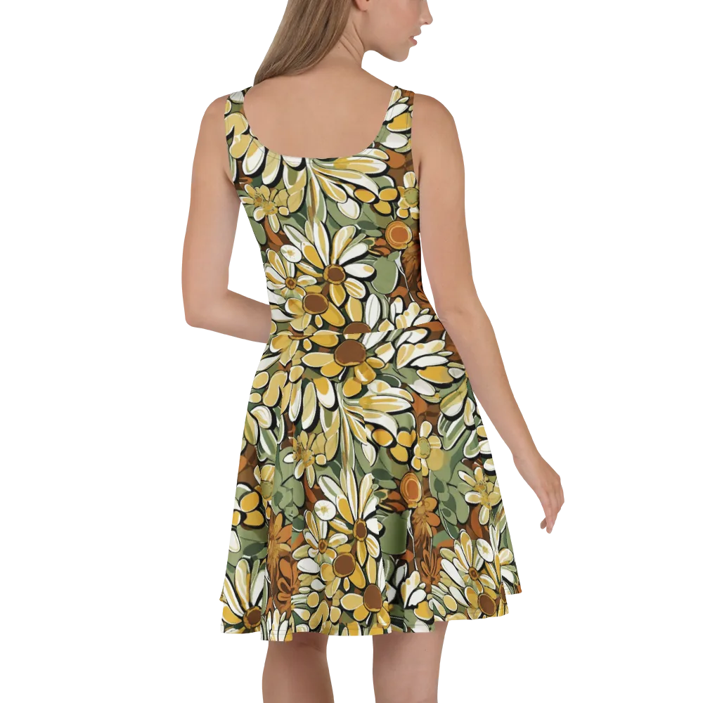 Golden Garden on Skater Dress — Back