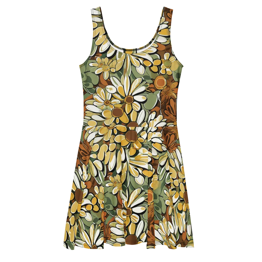 Golden Garden on Skater Dress — Front