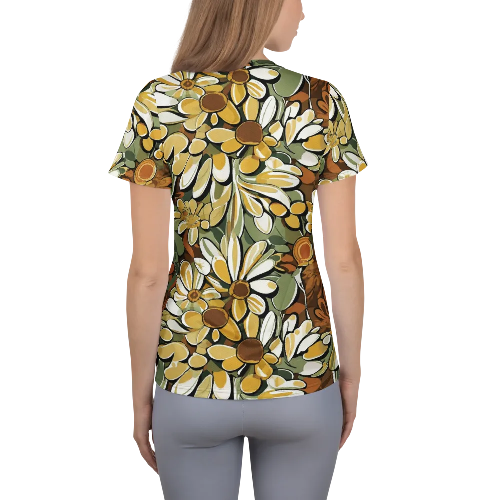Golden Garden on Women's Athletic T-Shirt — Back
