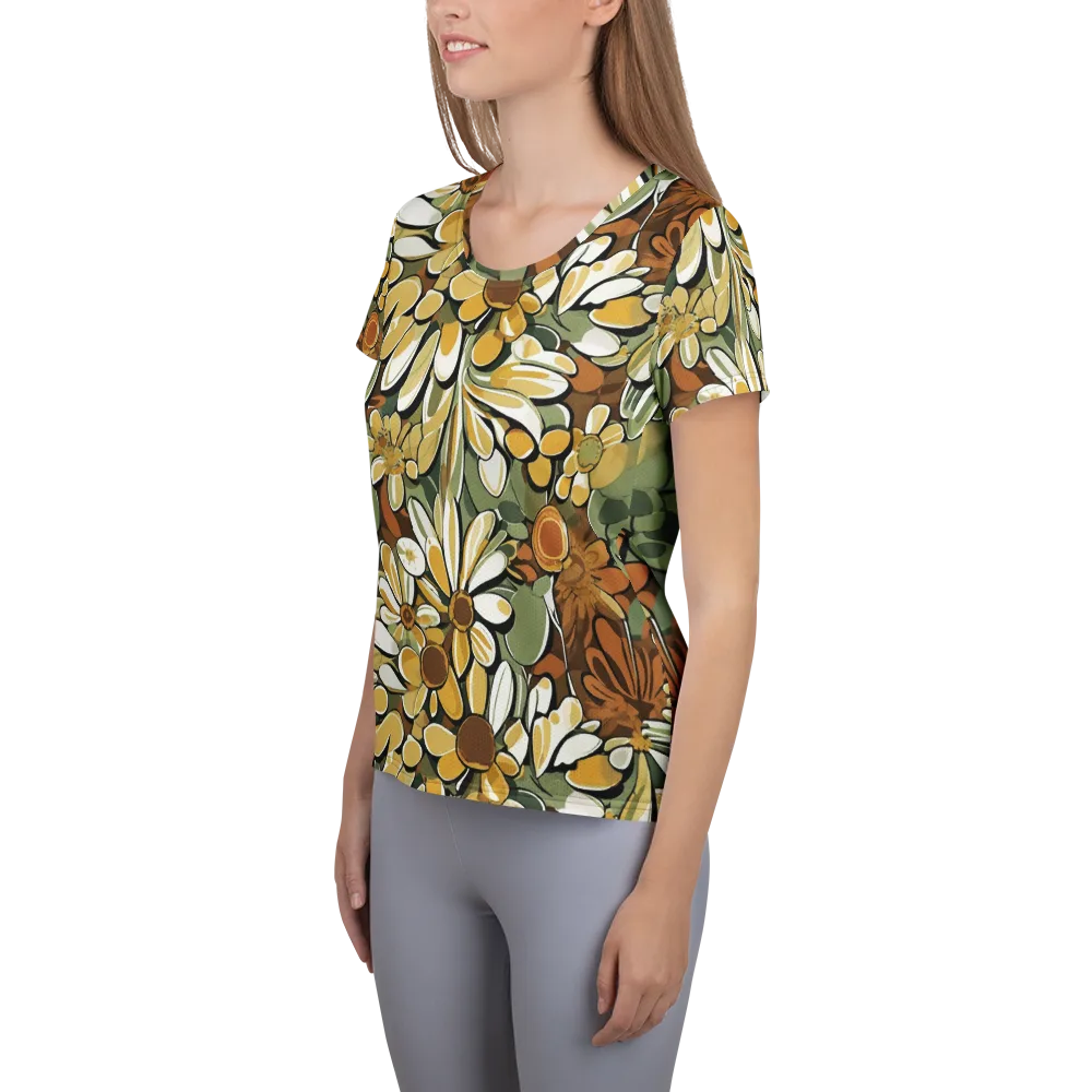 Golden Garden on Women's Athletic T-Shirt — Left