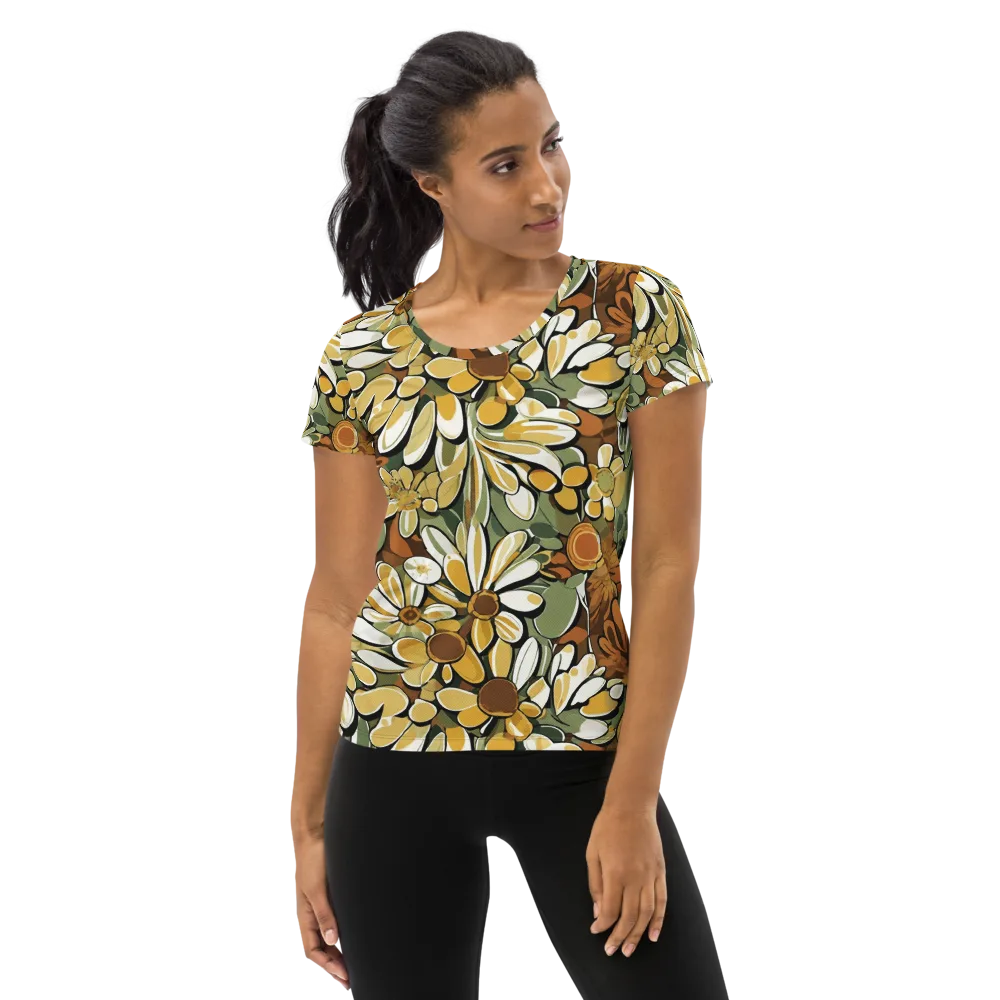 Golden Garden on Women's Athletic T-Shirt — Front